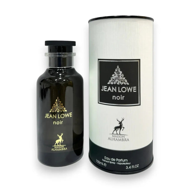 Jean Lowe Noir Maison Alhambra EDP 100ml bottle and packaging, showcasing the elegant design and branding.