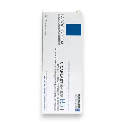 La Roche Posay Cicaplast Baume B5 Soothing Balm 40ml product packaging for skin recovery and hydration.