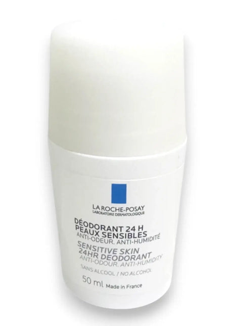 La Roche Posay Sensitive Skin 24HR Deodorant 50ml bottle on white background.