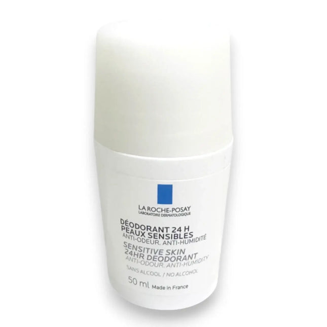La Roche Posay Sensitive Skin 24HR Deodorant 50ml bottle on white background.