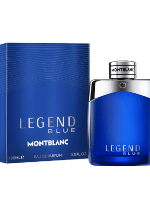 Montblanc Legend Blue Eau De Parfum 100ml packaging and bottle design showcasing a modern fragrance for men.