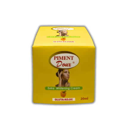 Piment Doux Gluta Kojic Face Cream 20ml extra whitening cream packaging in yellow jar