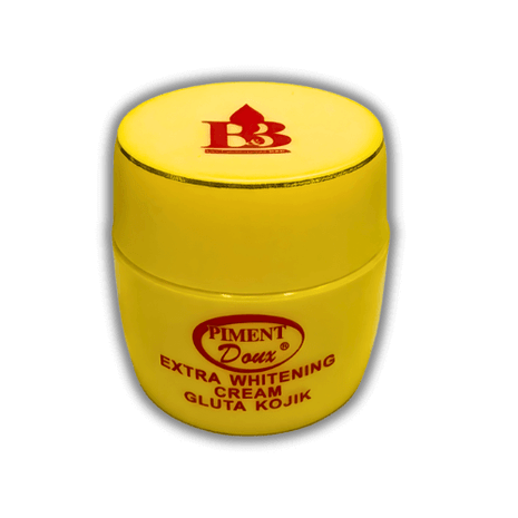Piment Doux Gluta Kojic Face Cream 20ml yellow jar with product label designed for skincare.