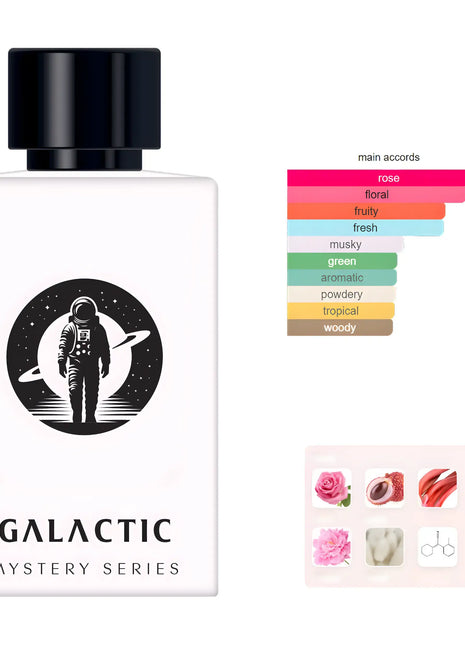 Nexpo Galactic Extrait De Parfum 100ml bottle featuring galactic design and fragrance accords.