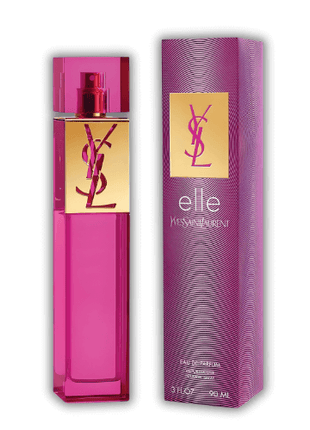 Yves Saint Laurent Elle EDP 90ml bottle and box showcasing its vibrant design and luxurious essence.