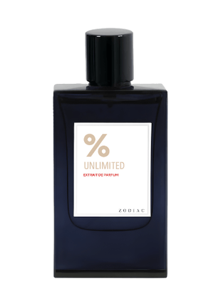 Zodiac Unlimited Extrait de Parfum 60ml bottle with sleek design and minimalist label.