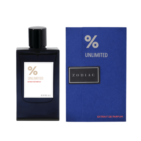 Zodiac Unlimited Extrait de Parfum 60ml bottle and box packaging display.
