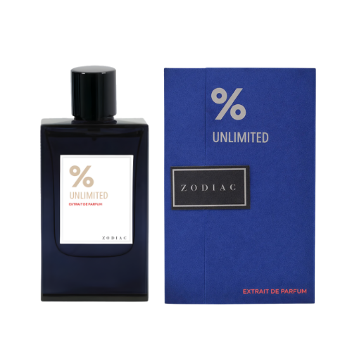 Zodiac Unlimited Extrait de Parfum 60ml bottle and box packaging display.
